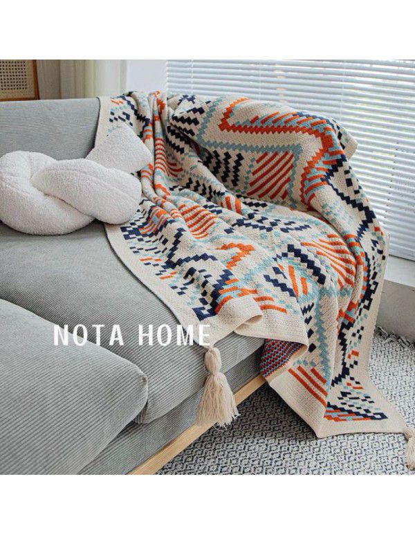 Camping blanket, office air conditioning blanket, knitting blanket, leg covering blanket, shawl, dormitory nap blanket, non cotton