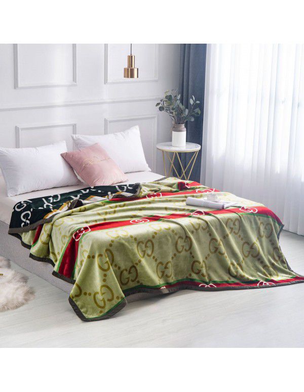 Double layer thickened warm cloud blanket European blanket AB Farai velvet ferret velvet crystal velvet air conditioning blanket wholesale