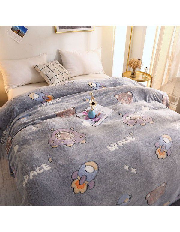 Ins Rainbow Bear~Korean Snow Flower Blanket Office Nap Leisure Sofa Blanket Air Conditioner Blanket in Summer