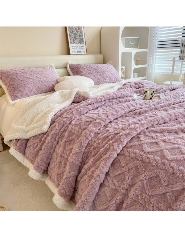 Taff nap blanket thickened lamb wool blanket in winter solid color spring and autumn blanket coral blanket wholesale