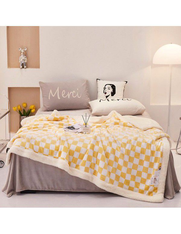 Wholesale of new solid color milk wool blanket, tuff blanket, thickened cashmere lunch blanket, children's blanket manufacturers