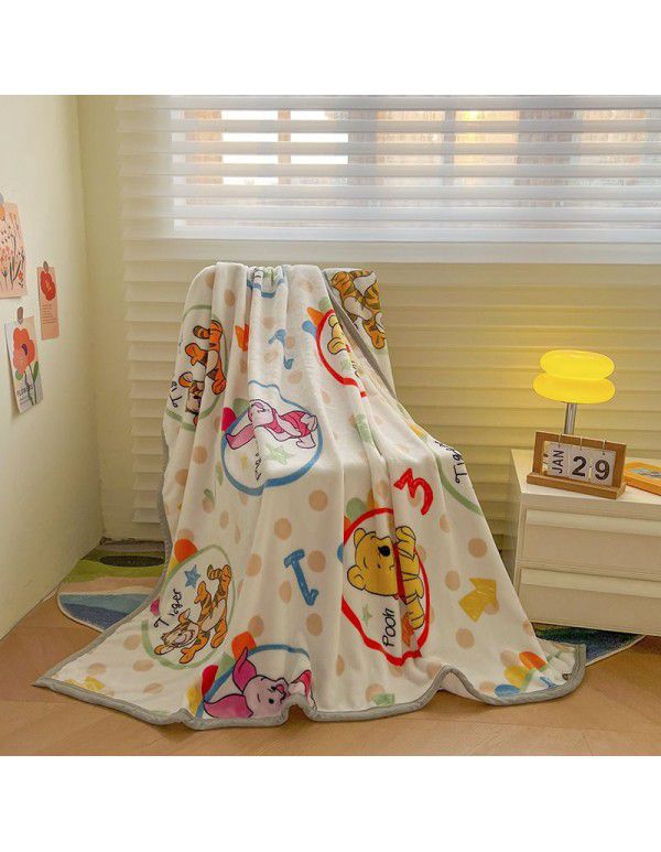 Genuine kindergarten blanket thickened milk wool blanket for single and double dormitory nap blanket cartoon blanket leisure blanket