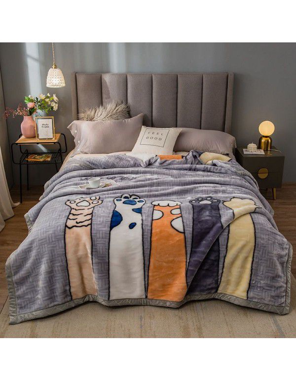 Factory blanket Raschel blanket thickened double-layer warm blanket super soft double-sided blanket gift wholesale