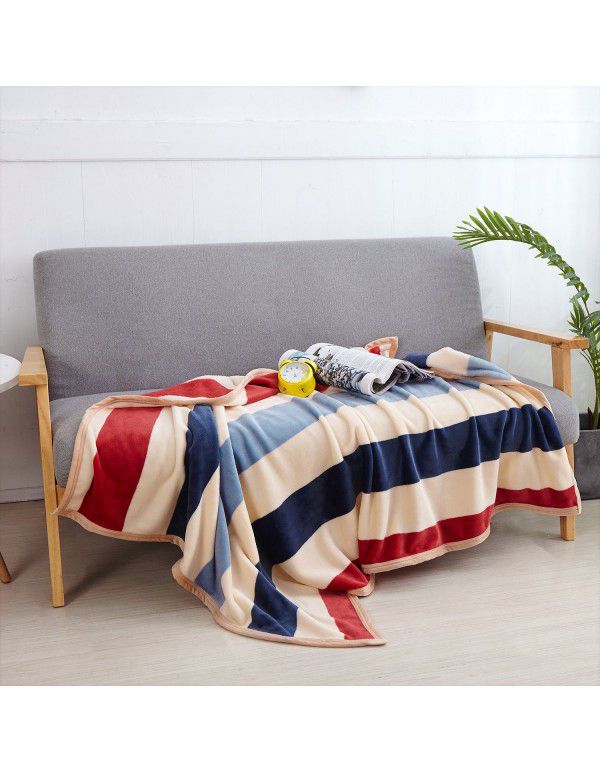 Wholesale printed coral wool blanket Spring and autumn casual shawl blanket Air conditioning blanket Office nap blanket
