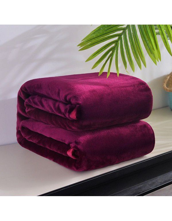 Wholesale of Falai velvet blanket blanket solid coral velvet blanket plain blanket bed sheet
