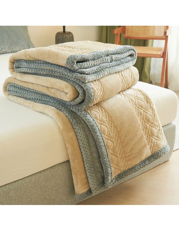 Farai velvet milk velvet composite blanket Double layer blanket Three layer blanket Single double thickened blanket Cotton blanket