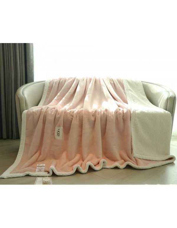 UGG Blanket Double sided velvet blanket Solid color blanket Double layer thickened warm blanket Lamb wool blanket Winter blanket