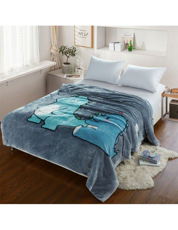 Factory blanket Raschel blanket thickened double-layer warm blanket super soft double-sided blanket gift wholesale