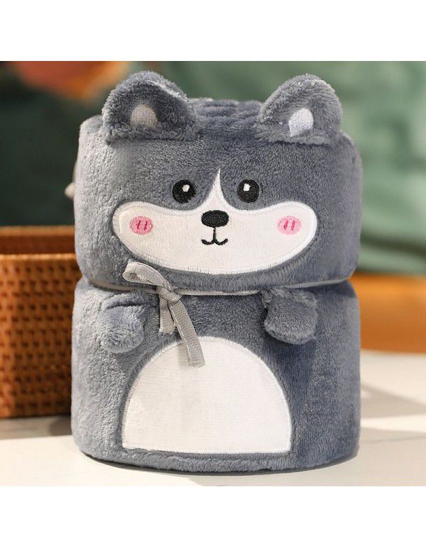 Cartoon coral blanket Pet flannel air conditioning blanket Children's summer nap blanket Cover blanket Gift blanket
