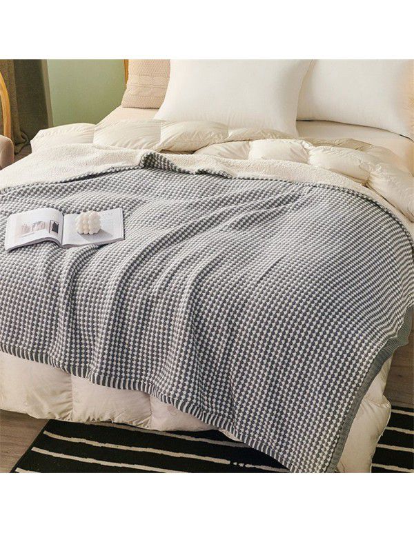 Nordic light luxury thick blanket for winter thickened warm blanket with cashmere cover blanket for winter sofa blanket for lunch