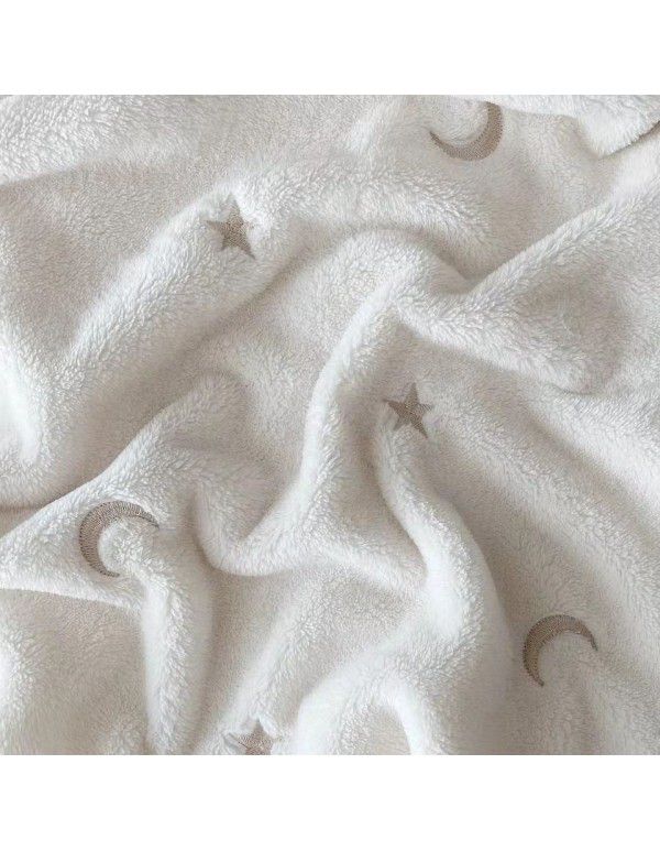 Ins Wind South Korean Baby Kids Cover Blanket in Spring, Autumn and Winter, Go Out and Embroider Baby Bears and Rabbits Embroidery Blanket, Sleeping Blanket