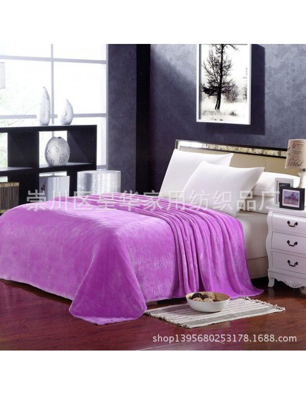Pure color Farai blanket blanket coral wool bedspread double-sided blanket children blanket gift wholesale