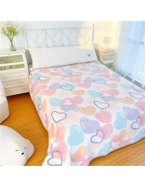 Winter Teddy plush thickened milk wool blanket bedding straight edge milk wool thickened bed blanket