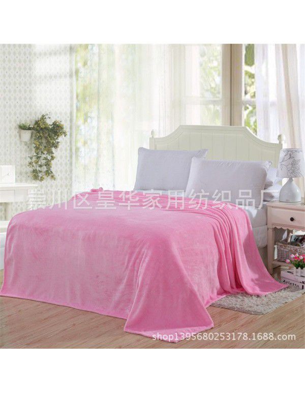Pure color Farai blanket blanket coral wool bedspread double-sided blanket children blanket gift wholesale