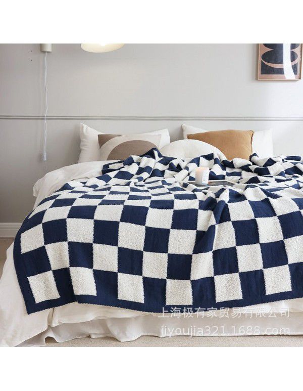 Net red checkerboard double-layer thickened blanket sofa blanket wholesale blanket manufacturer direct sale blanket