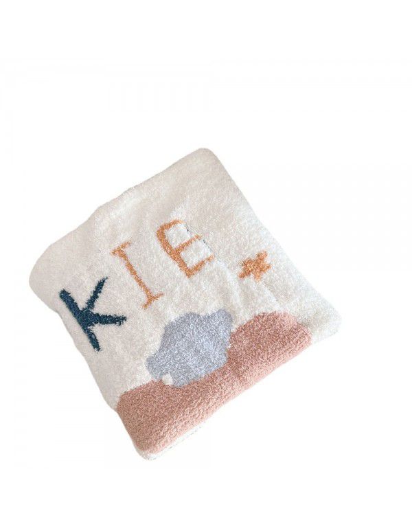 Soft half woolen blanket autumn and winter quilt feather gauze blanket spring and autumn baby blanket 100 * 100