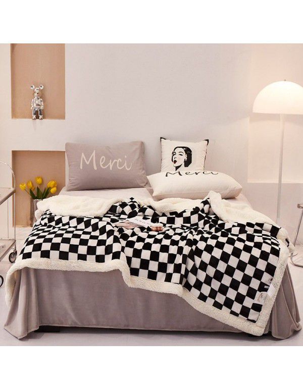 Wholesale of new solid color milk wool blanket, tuff blanket, thickened cashmere lunch blanket, children's blanket manufacturers