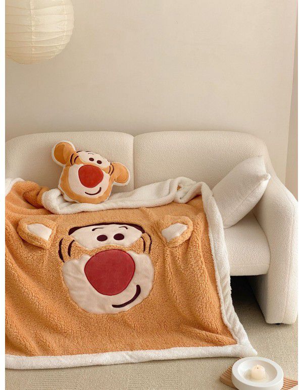 One wholesale ins small red book large version patch cloth embroidered cartoon children single and double lamb blanket