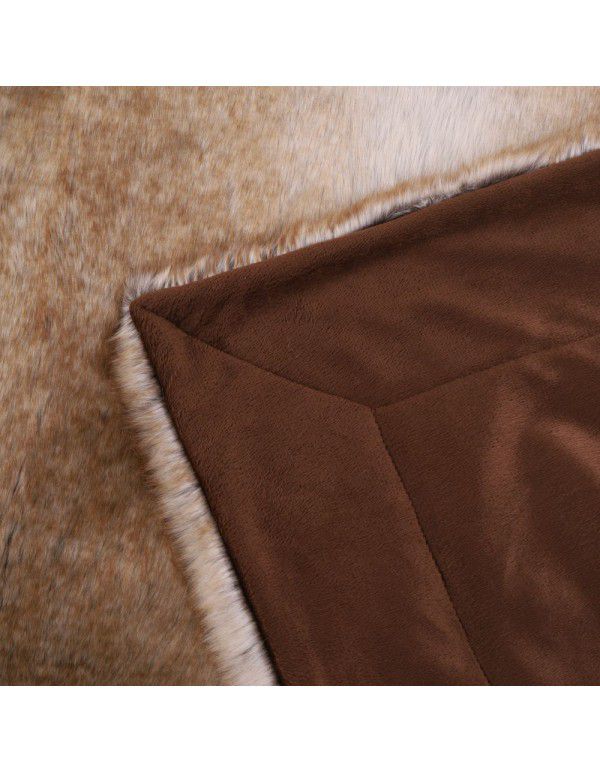 Nordic imitation fur blanket imitation fur sofa blanket model room soft decoration light luxury fur blanket thickened double-layer blanket