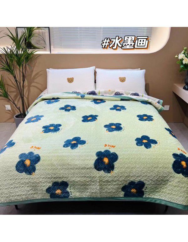 Winter Teddy plush thickened milk wool blanket bedding straight edge milk wool thickened bed blanket