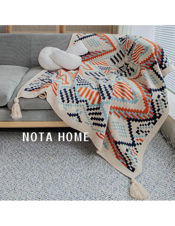 Camping blanket, office air conditioning blanket, knitting blanket, leg covering blanket, shawl, dormitory nap blanket, non cotton