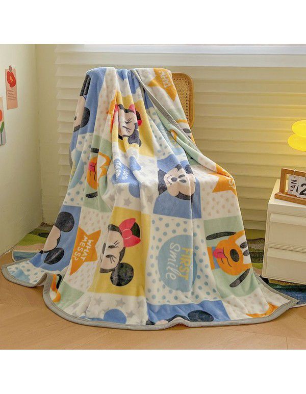 Genuine kindergarten blanket thickened milk wool blanket for single and double dormitory nap blanket cartoon blanket leisure blanket
