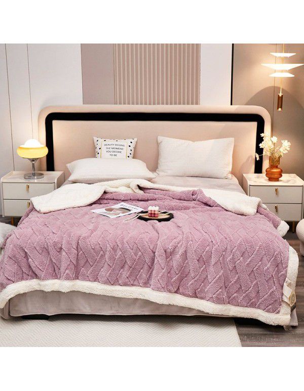 Wholesale of new solid color milk wool blanket, tuff blanket, thickened cashmere lunch blanket, children's blanket manufacturers