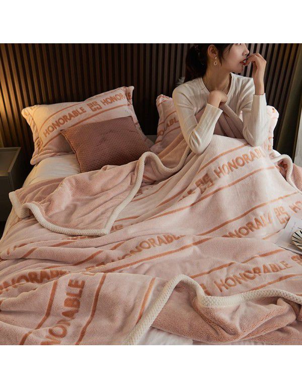 Winter single-layer thickened milk wool blanket double-sided flannel blanket quilt sheet multi-function blanket air conditioning blanket