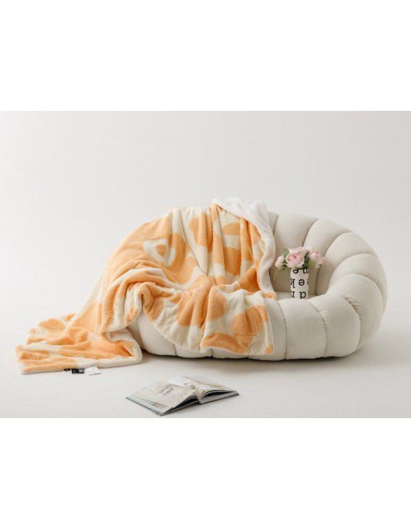 Net red ins wind double layer milk wool jacquard double layer blanket household thickened lamb wool nap shawl blanket wholesale