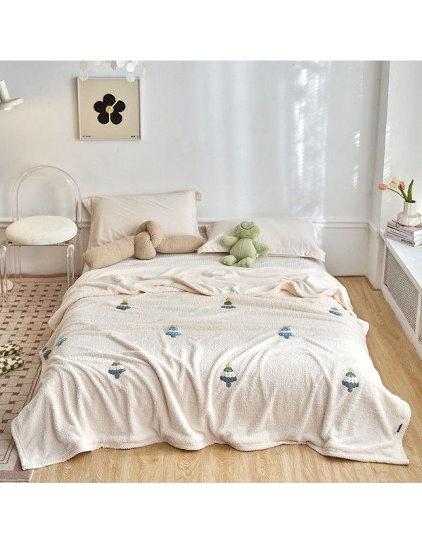 Milk velvet teddy quilt cover blanket blanket small blanket sofa blanket thickened autumn and winter sofa blanket nap blanket
