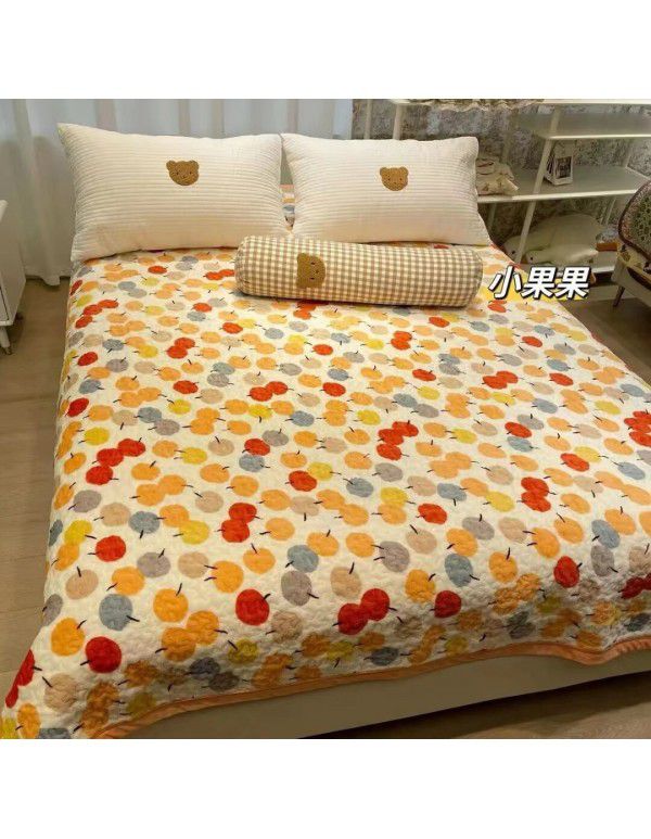 Winter Teddy plush thickened milk wool blanket bedding straight edge milk wool thickened bed blanket