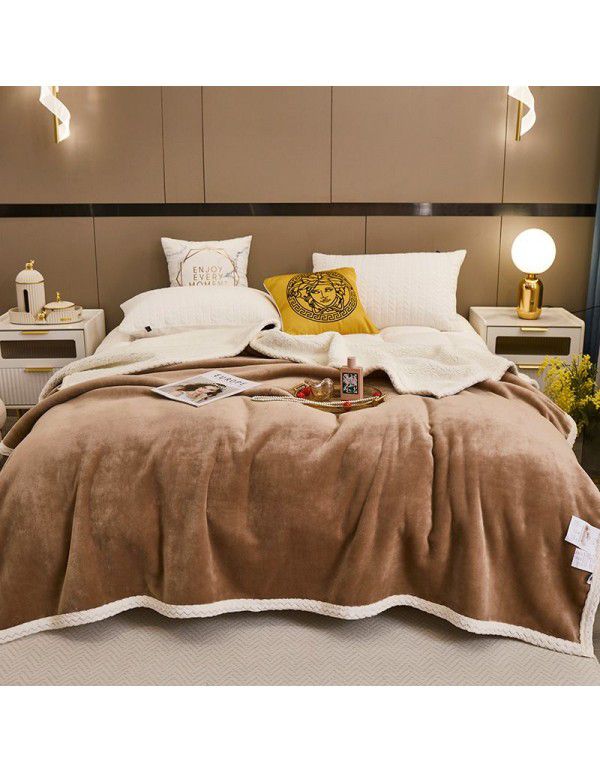 Wholesale of new solid color milk wool blanket, tuff blanket, thickened cashmere lunch blanket, children's blanket manufacturers