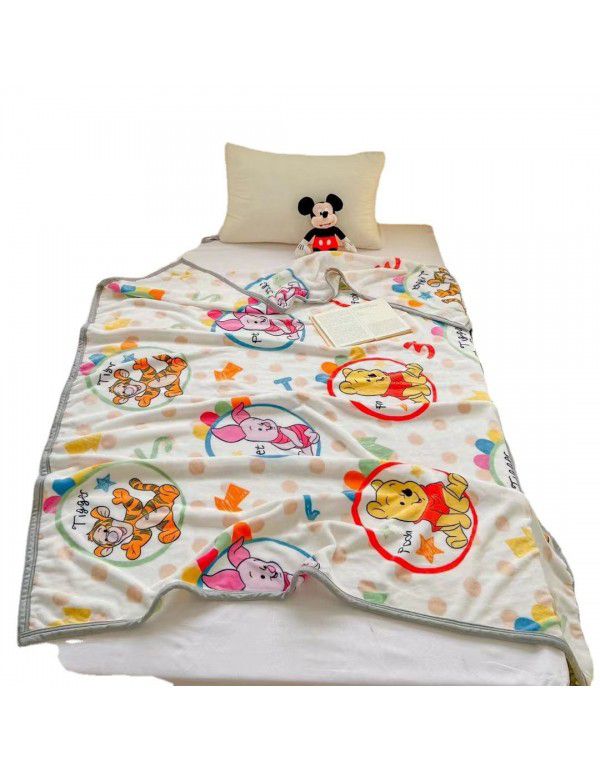 Genuine kindergarten blanket thickened milk wool blanket for single and double dormitory nap blanket cartoon blanket leisure blanket