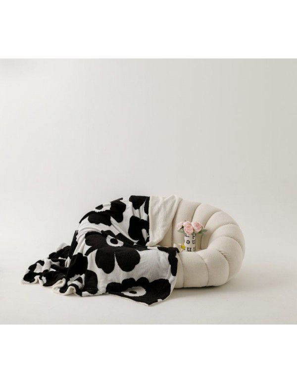 Net red ins wind double layer milk wool jacquard double layer blanket household thickened lamb wool nap shawl blanket wholesale