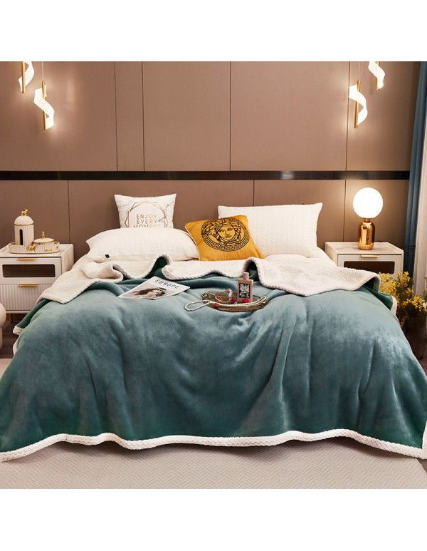 Wholesale of new solid color milk wool blanket, tuff blanket, thickened cashmere lunch blanket, children's blanket manufacturers