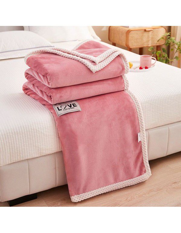 Wholesale of new solid color milk wool blanket, tuff blanket, thickened cashmere lunch blanket, children's blanket manufacturers