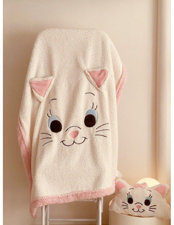 One wholesale ins small red book large version patch cloth embroidered cartoon children single and double lamb blanket