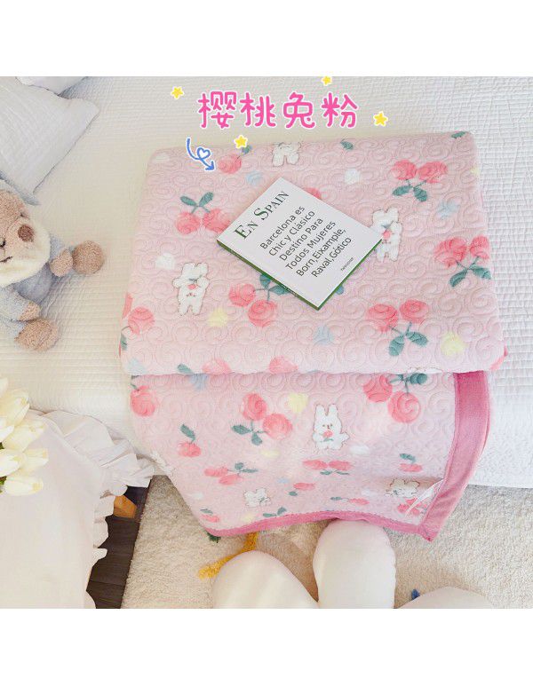 Winter Teddy plush thickened milk wool blanket bedding straight edge milk wool thickened bed blanket