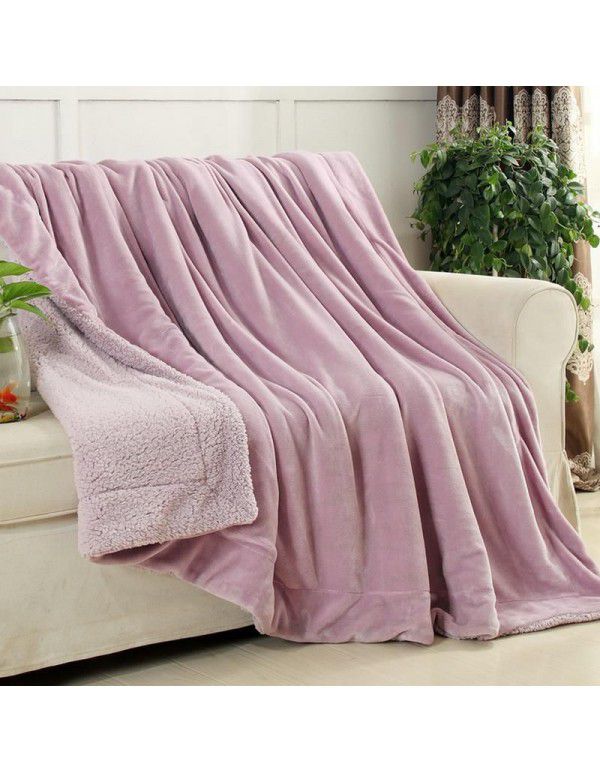 Thick blanket, small wool quilt in winter, double layer thickened insulation, single leg covering, afternoon nap, student dormitory, coral blanket