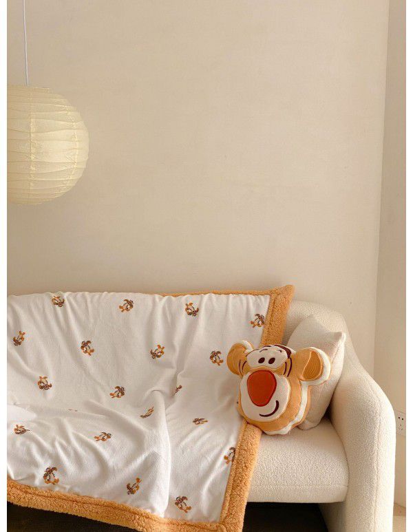 Soft Children Cartoon Lamb Fleece Blanket Double Layer Thick Milk Fleece Warm Blanket Mickey Donald Duck Baby Blanket