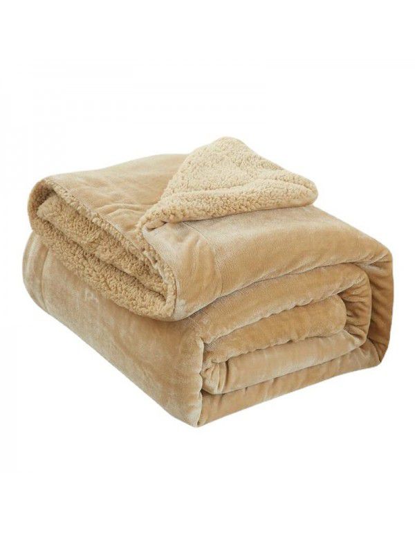 Thick blanket, small wool quilt in winter, double layer thickened insulation, single leg covering, afternoon nap, student dormitory, coral blanket