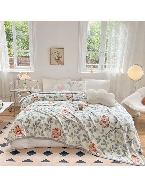 Gift Blanket Milk Blanket Coral Blanket Flannel Blanket Marten Blanket Thick Casual Blanket Bed Blanket Lamb Blanket