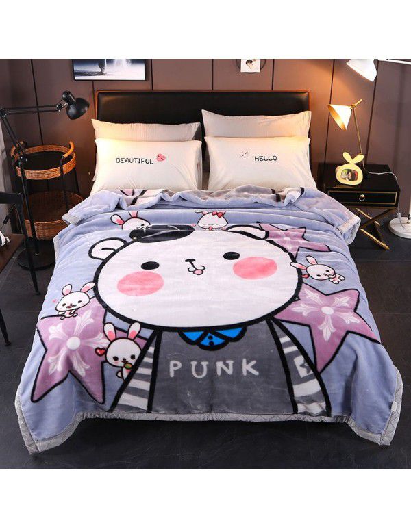 New thickened raschel blanket manufacturer cover blanket winter super soft double-layer wedding blanket Farai velvet group purchase wholesale