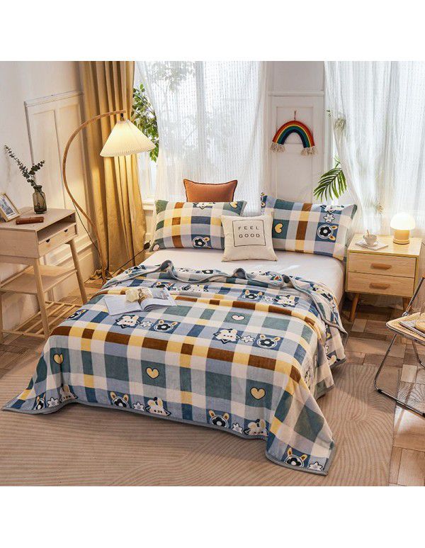 Gift Blanket Milk Blanket Coral Blanket Flannel Blanket Marten Blanket Thick Casual Blanket Bed Blanket Lamb Blanket