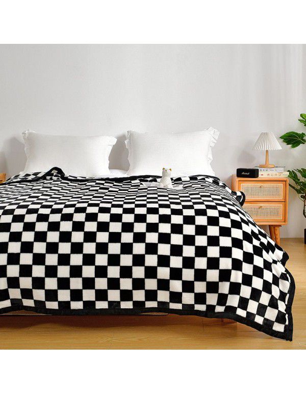 Thickened milk wool blanket 400g autumn and winter afternoon nap blanket Farai wool blanket single double wool bed sheet