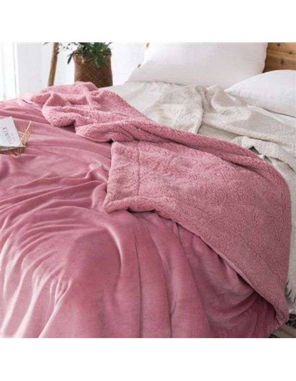 Thick blanket, small wool quilt in winter, double layer thickened insulation, single leg covering, afternoon nap, student dormitory, coral blanket