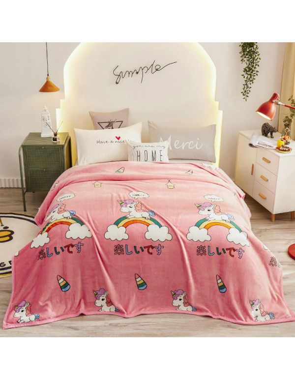 Gift Blanket Milk Blanket Coral Blanket Flannel Blanket Marten Blanket Thick Casual Blanket Bed Blanket Lamb Blanket