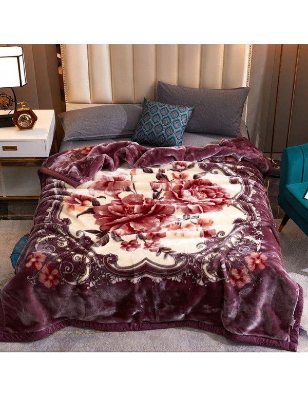 Raschel blanket double layer thickened single and double person cloud blanket in autumn and winter coral velvet flannel quilt double-sided flannel blanket