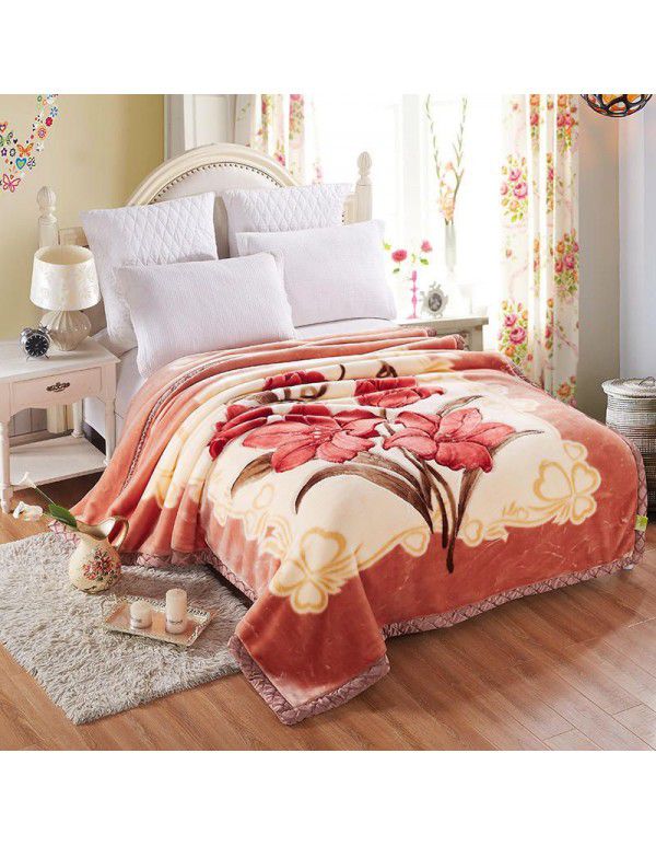 New thickened raschel blanket manufacturer cover blanket winter super soft double-layer wedding blanket Farai velvet group purchase wholesale