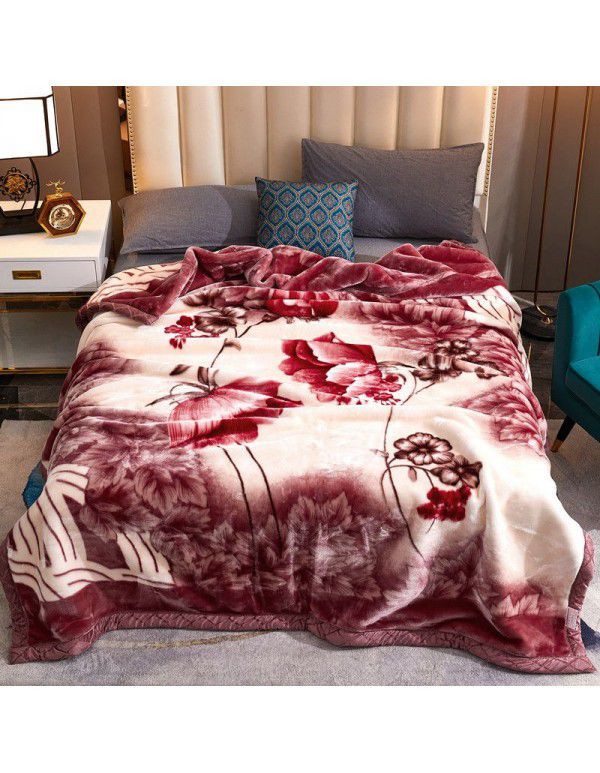 Raschel blanket double layer thickened single and double person cloud blanket in autumn and winter coral velvet flannel quilt double-sided flannel blanket